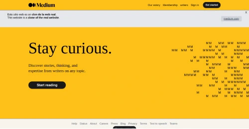 Mi clon de la pagina de Medium